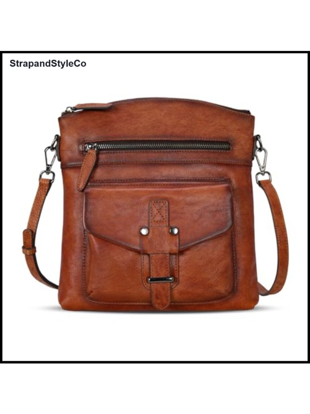 Genuine Leather Crossbody Satchel Shoulder Bag
